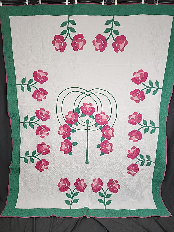 Vintage c1930 Mountain Mist Rose Tree Quilt (1 of 8)