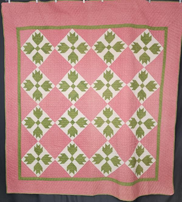 Antique c1880 Turkey Tracks Quilt (1 of 9)