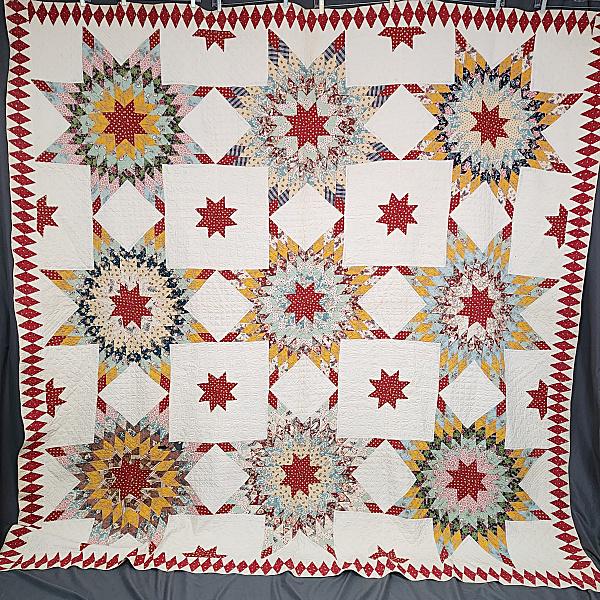 Antique c1850 Touching Stars Quilt (1 of 18)