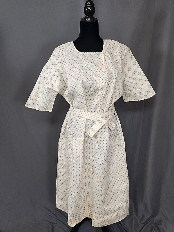 Antique c1900 Shirting Print Work Dress (1 of 10)
