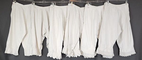 6 Vintage White Heavy Cotton Bloomers (1 of 20)