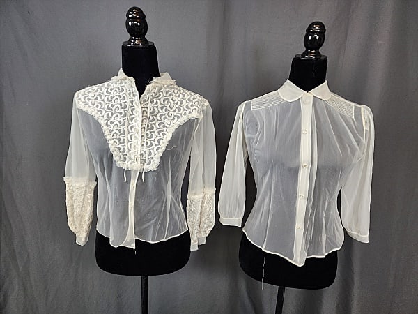 2 Vintage Ladies Sheer Blouses (1 of 12)