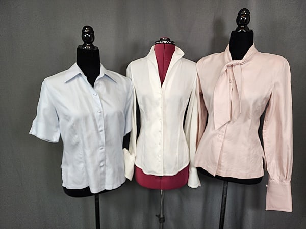 3 Vintage Textured Silk European Blouses (1 of 20)