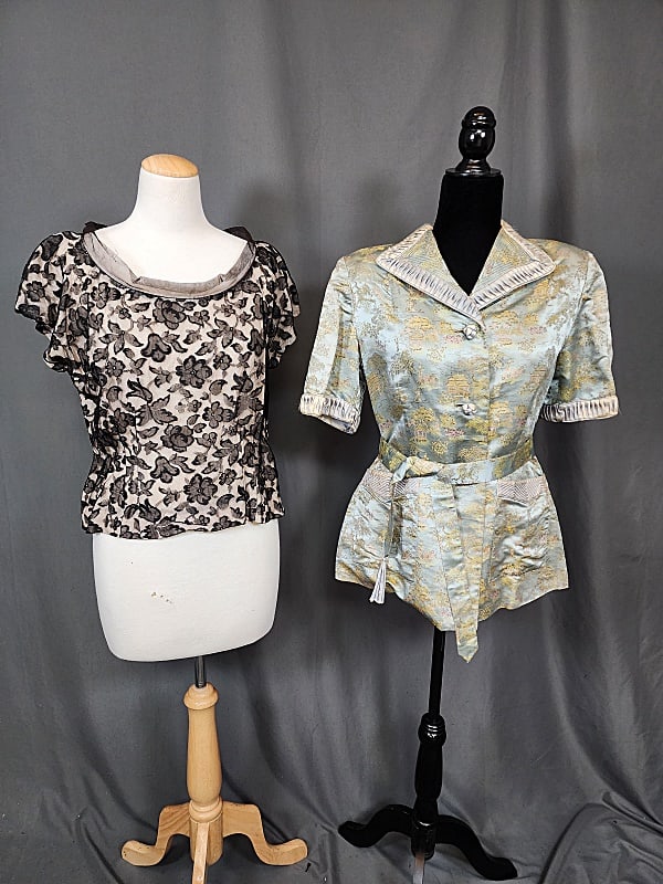 Vintage Black Lace Blouse with Chinese Brocade Jacket (1 of 19)