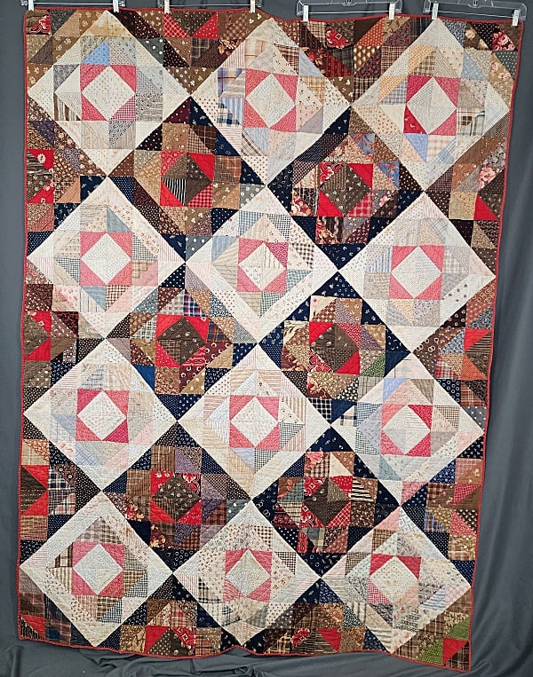 Antique c1890 Split 9 Patch Quilt (1 of 11)