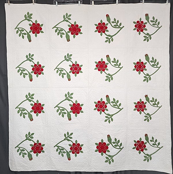 Antique c1870 Rose Quilt-PA (1 of 13)