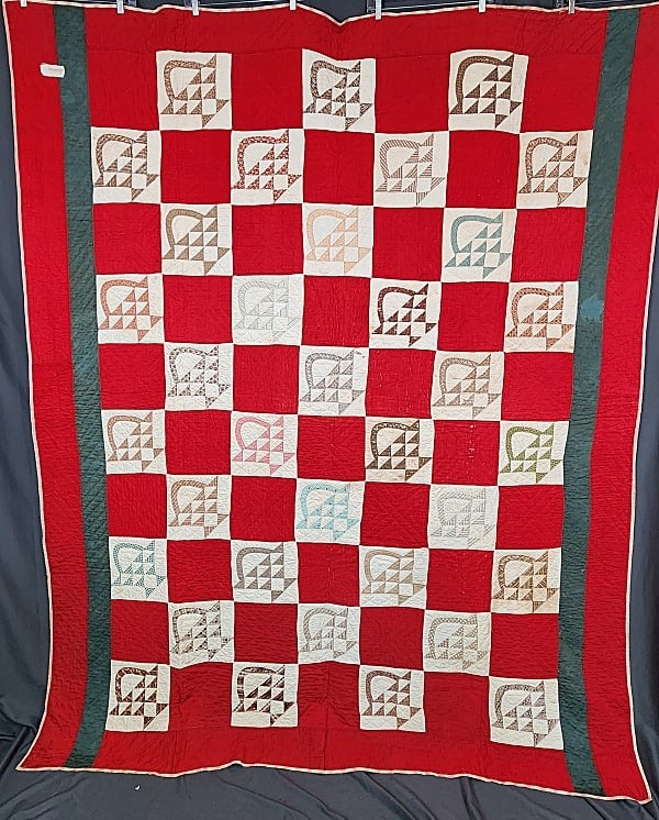 Antique c1880 Basket Quilt (1 of 12)