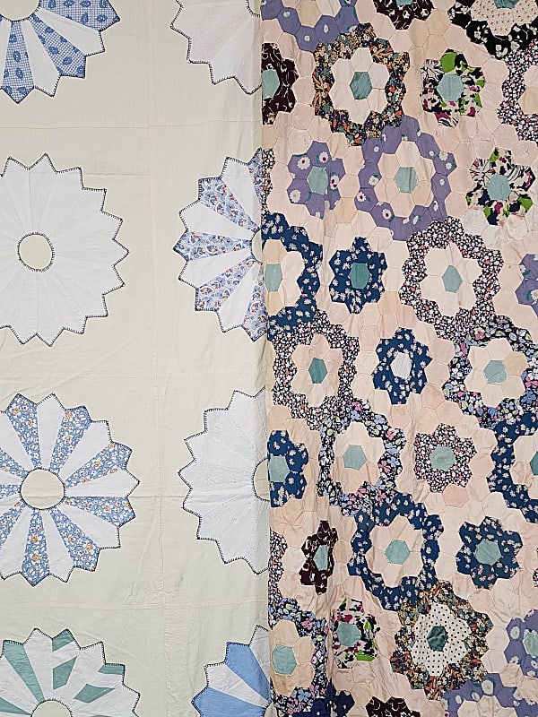 Vintage c1940 Dresden Plate Spread with GFG Quilt Top (1 of 17)