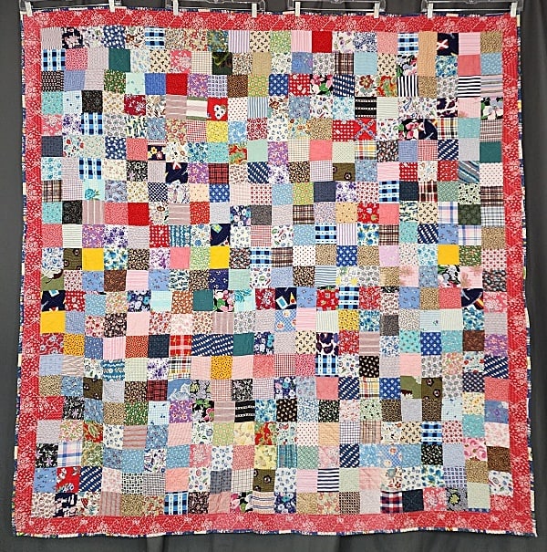 Vintage c1970s 1 Patch Quilt (1 of 9)