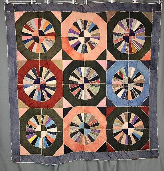 Vintage c1940 Wagon wheel Quilt (1 of 8)