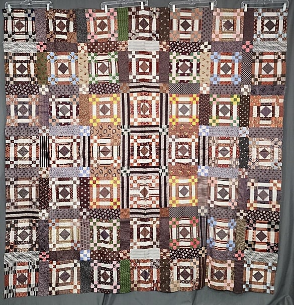 Antique c1880 Building Blocks Variation Quilt Top (1 of 10)