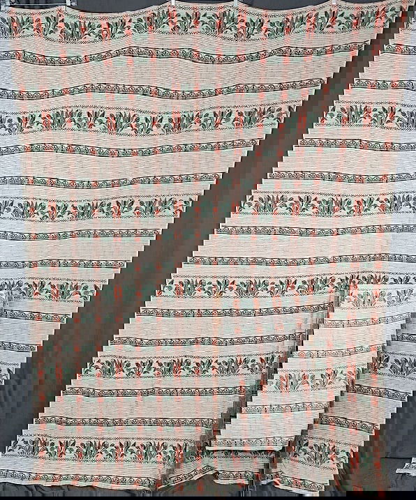 2 Vintage Woven Cotton Blankets with Tulips (1 of 14)