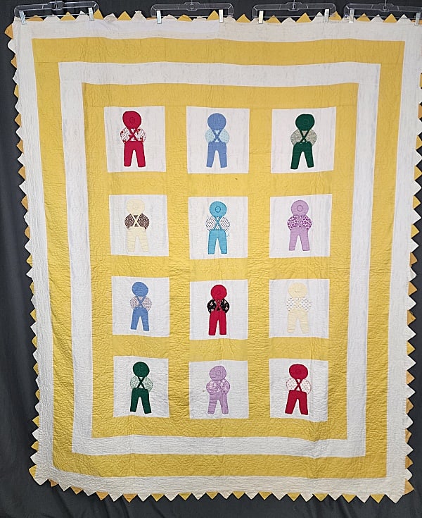 Vintage Overall Bill Quilt c1950 (1 of 11)