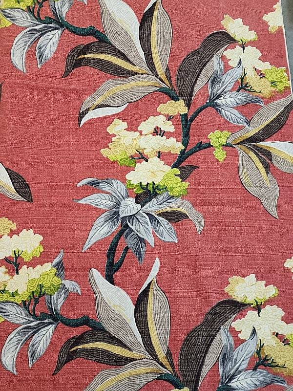Vintage Barkcloth Fabric - Tropical Leaves (1 of 3)