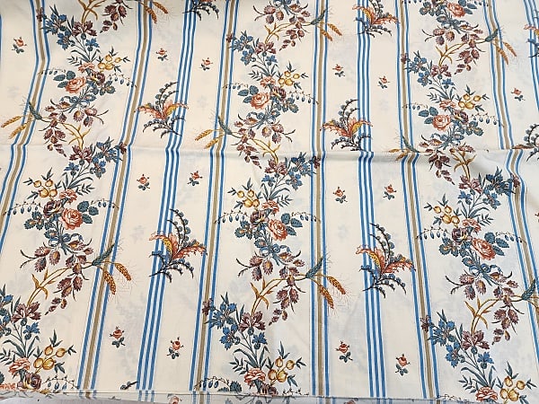 Vintage Trilport Brunschwig and Fils Cotton Fabric: Vintage Trilport Brunschwig and Fils Cotton Home Decor weight Fabric. From 1963. A reproduction print from the Museum of Early Southern Decorative Arts, North Carolina. Measures 48 inches wide by 6 ya