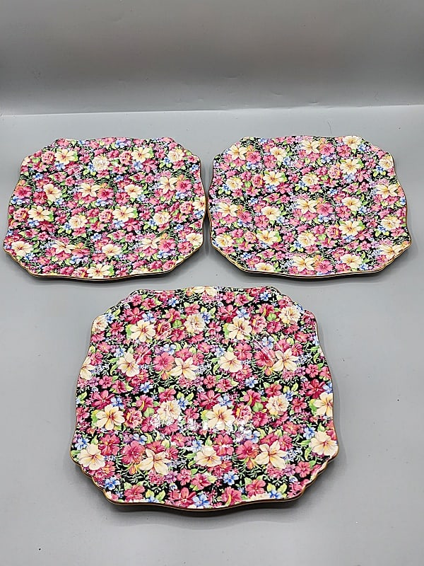 3 Vintage Royal Winton Chintz Plates (1 of 5)