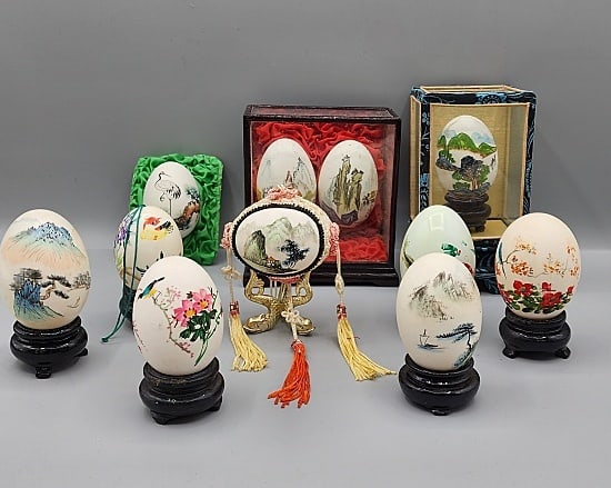 Group of Vintage Hand Paint Eggs - Asian (1 of 20)