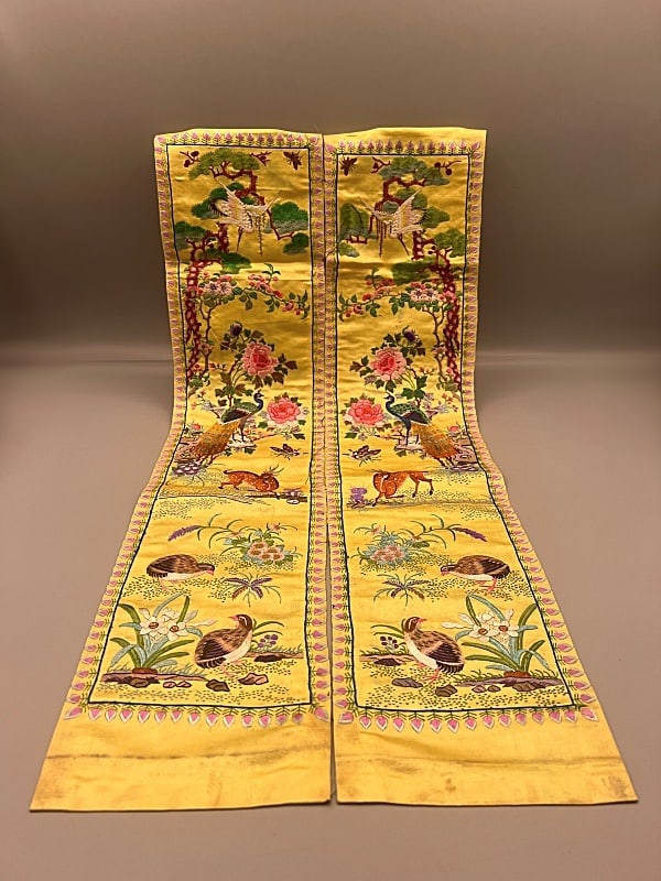 Vintage Silk Embroidered Chinese Sleeve Bands (1 of 14)