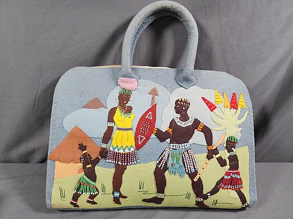 Vintage South African Felt Applique Bag (1 of 12)