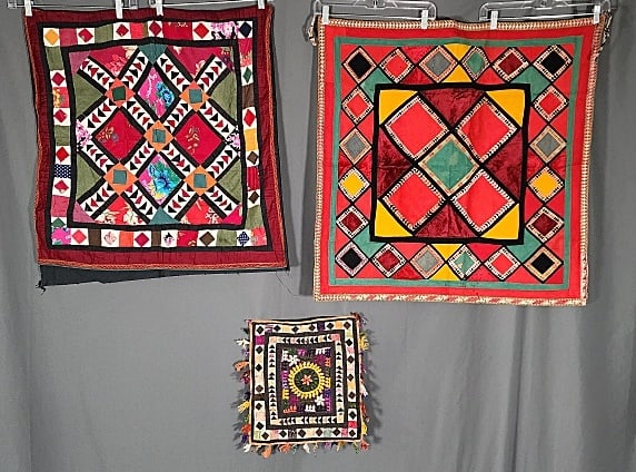 3 Vintage Central Asian Quilts and Pillow cover (1 of 19)