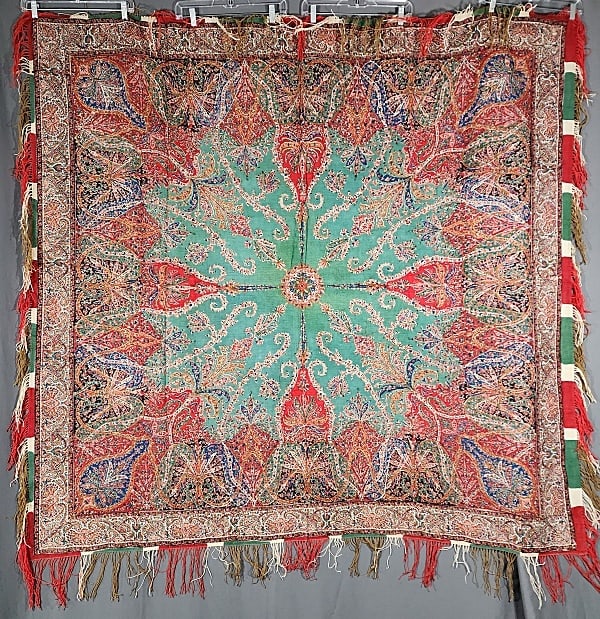 Antique Printed Wool Paisley Shawl (1 of 9)