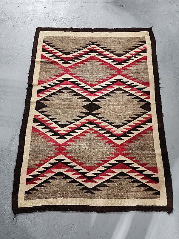 Vintage Pink & Brown Navajo Rug (1 of 11)