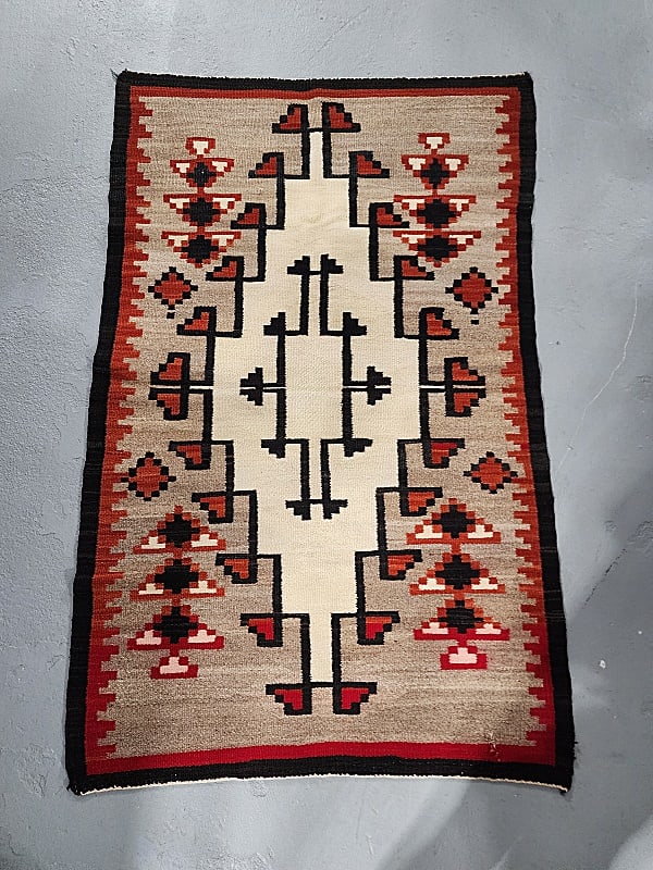 Vintage Orange & Brown Navajo Rug (1 of 9)