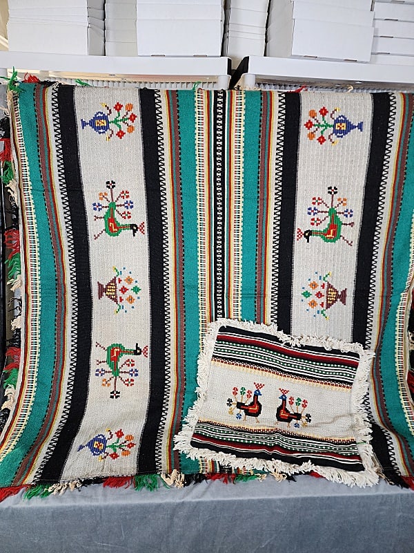 2 Vintage Guatemalan Textiles with Peacocks (1 of 9)