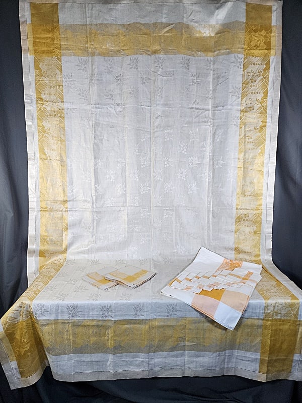 2 Vintage Linen Damask Sets - Color (1 of 18)