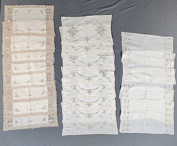 3 Sets of Vintage Linen Placemats - Needlelace (1 of 17)