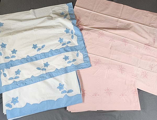 2 Vintage Cotton Sheet and Pillow Case Sets (1 of 15)