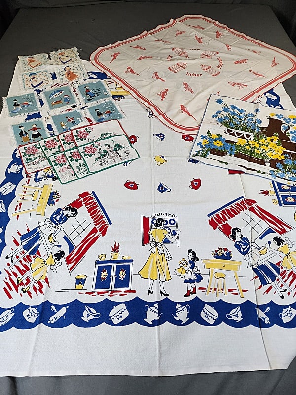 Vintage Printed Linen Group (1 of 18)