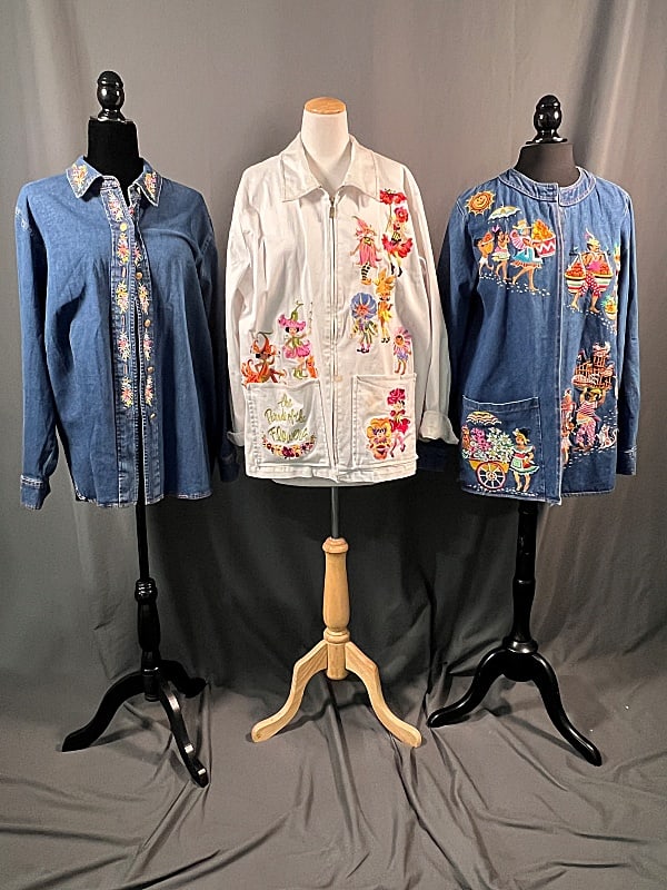 3 Ladies Bob Mackie Wearable Art Denim Shirts & Jackets (1 of 20)