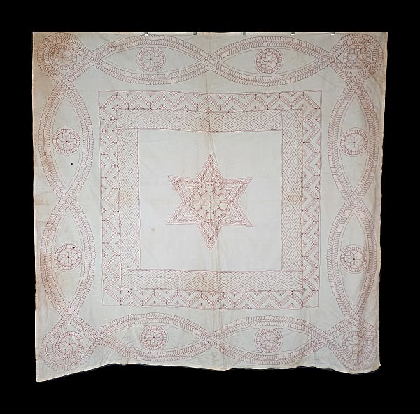 Antique c1910 Redwork Quilt Top or Bedspread (1 of 12)