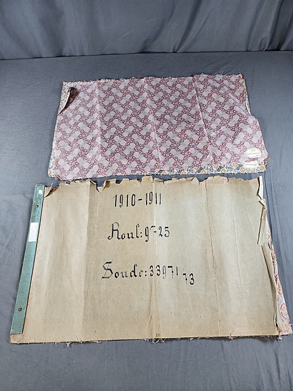 2 Antique c1900 French Fabric Samples K (1 of 12)