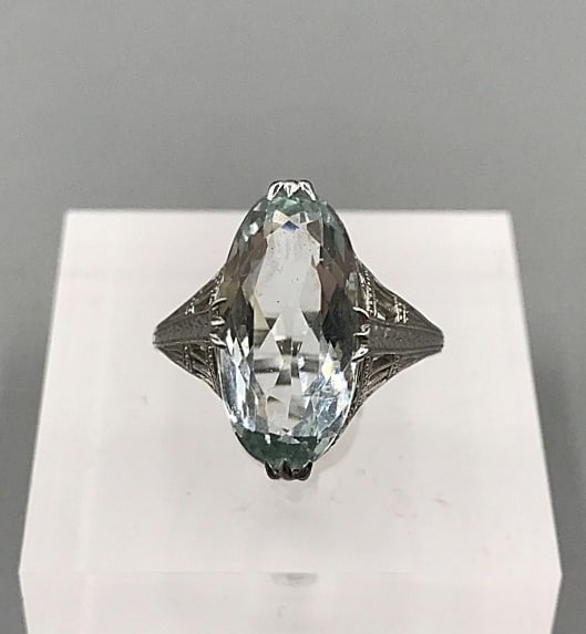 Art Deco 14K Aquamarine Ring (1 of 7)