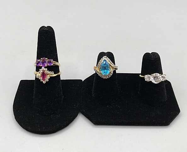 Group of 4, 14k Gemstone Rings (1 of 18)
