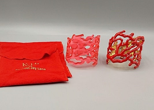 2 Coral Cuff Bracelets-Kenneth Jay Lane (1 of 6)