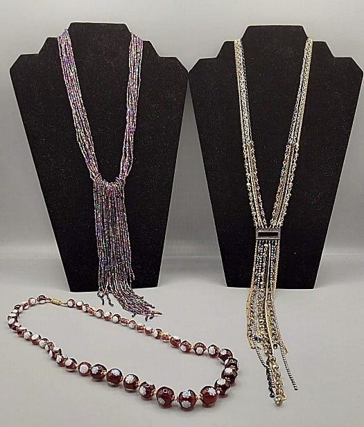 3 Purple Beaded Necklaces (1 of 11)