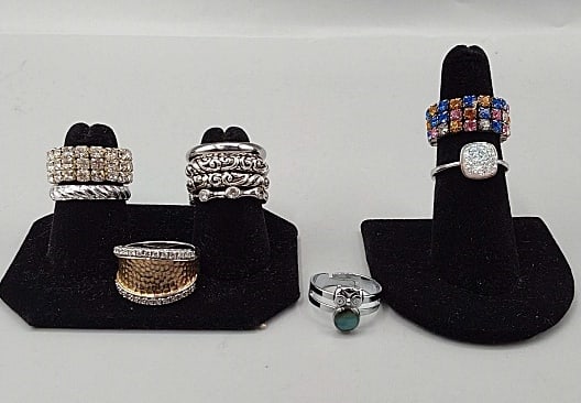 Large Group of Silver Tone Fashion Rings-Milnor Italy and More (1 of 13)