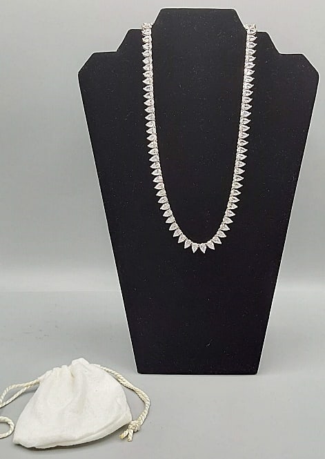 Impressive Sterling and CZ Tennis Necklace (1 of 4)