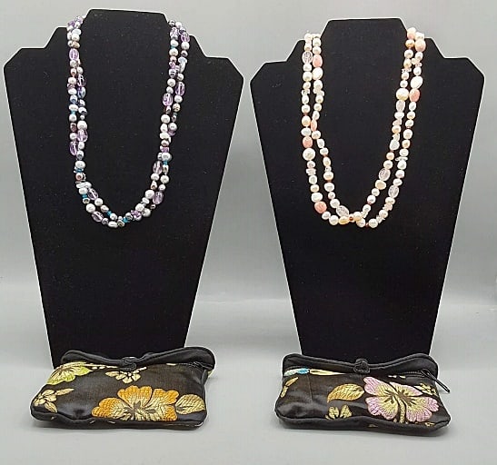 Pair of Freshwater Pearl and Gemstone Necklaces by Honora (1 of 7)