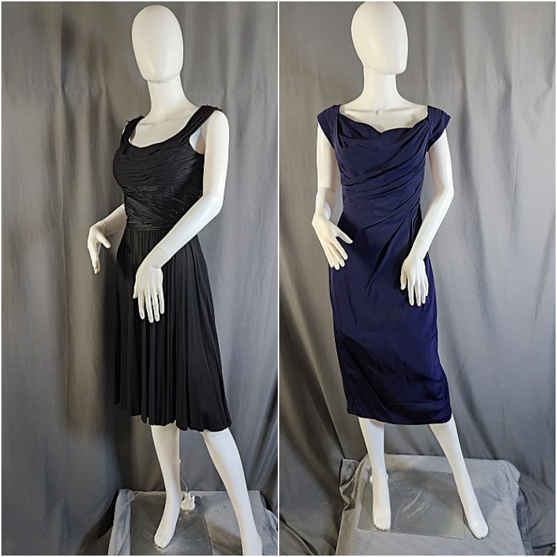 2 Vintage Ruched Dresses c1950 (1 of 20)