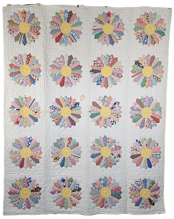 Vintage c1930 Sunflower Quilt (1 of 12)