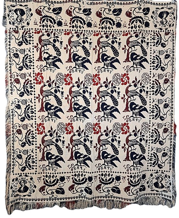 Antique 19th Century Coverlet - Liberty. Washington (1 of 17)