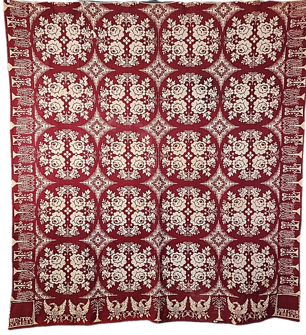Antique 1835 Coverlet - Benton, NY (1 of 17)