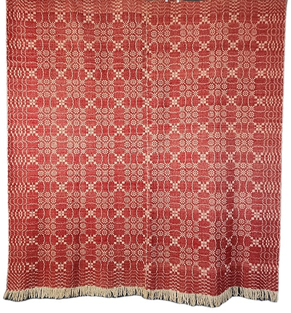 Antique 19th Century Woven Coverlet - Red (1 of 14)
