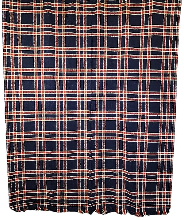 Antique Early American Woven Blanket - Blue, Red (1 of 13)