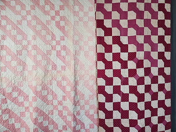 2 Antique c1890 Quilts - Bowtie, Jacobs Ladder (1 of 17)