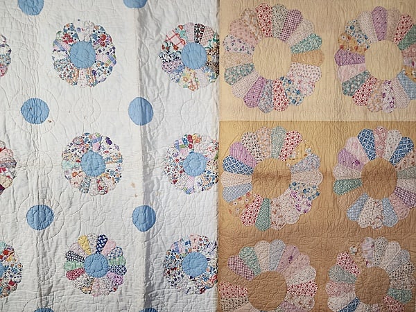 2 Vintage c1930 Dresden Plate Quilts (1 of 20)